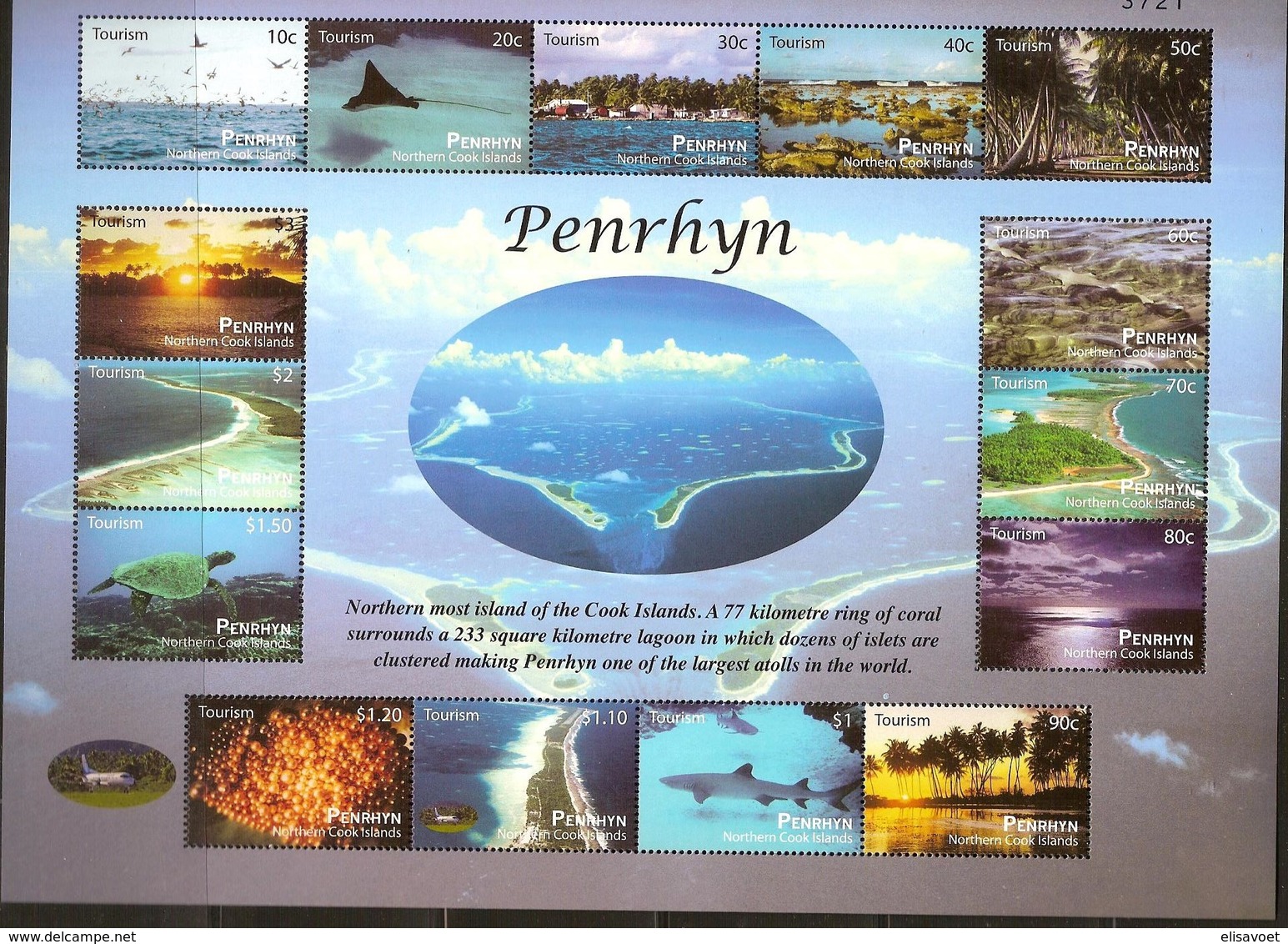 Penrhyn 2011 Yvertn° Bloc 96 *** MNH Cote 25 Euro Tourisme Faune Et Flore - Penrhyn