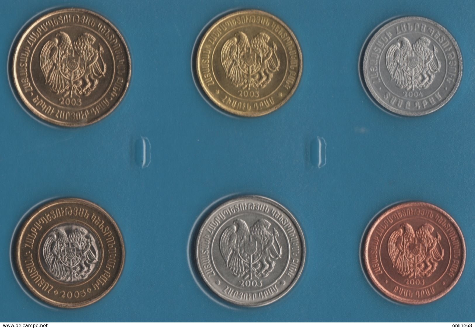 ARMENIA COIN SET 6 MONNAIES 10 DRAM - 500 DRAM 2003 - 2004 - Armenia