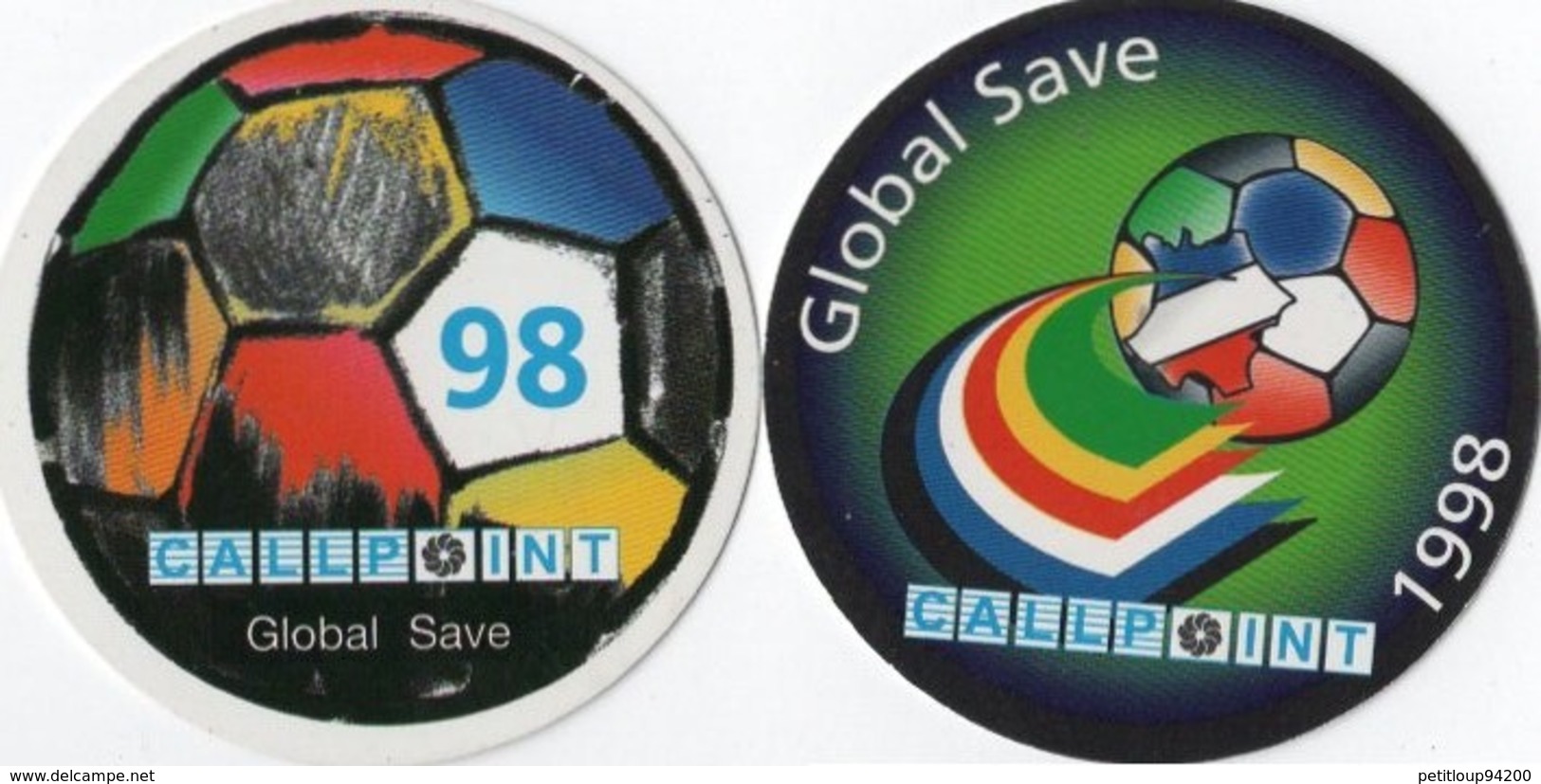 2 CARTES PREPAYEES CALL POINT Global Save 98 WORLD CUP 1998 FOOTBALL 1353 - Autres & Non Classés