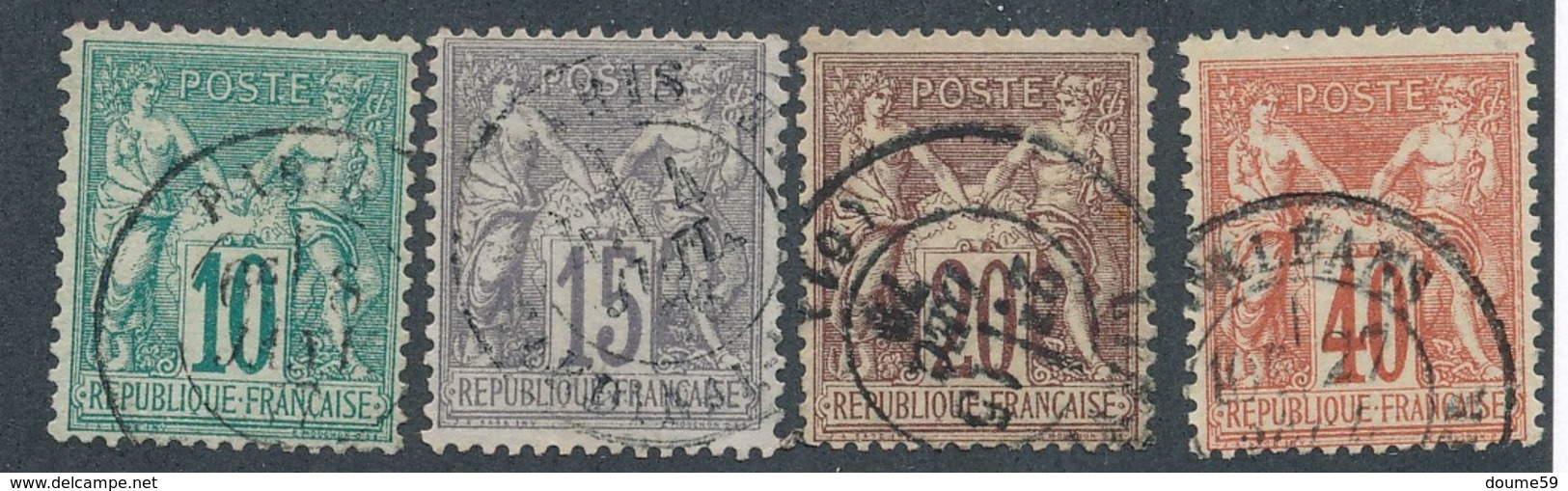 CG-67: FRANCE: Lot "SAGE N/B" Avec N°65-66-67-70 - 1876-1878 Sage (Type I)