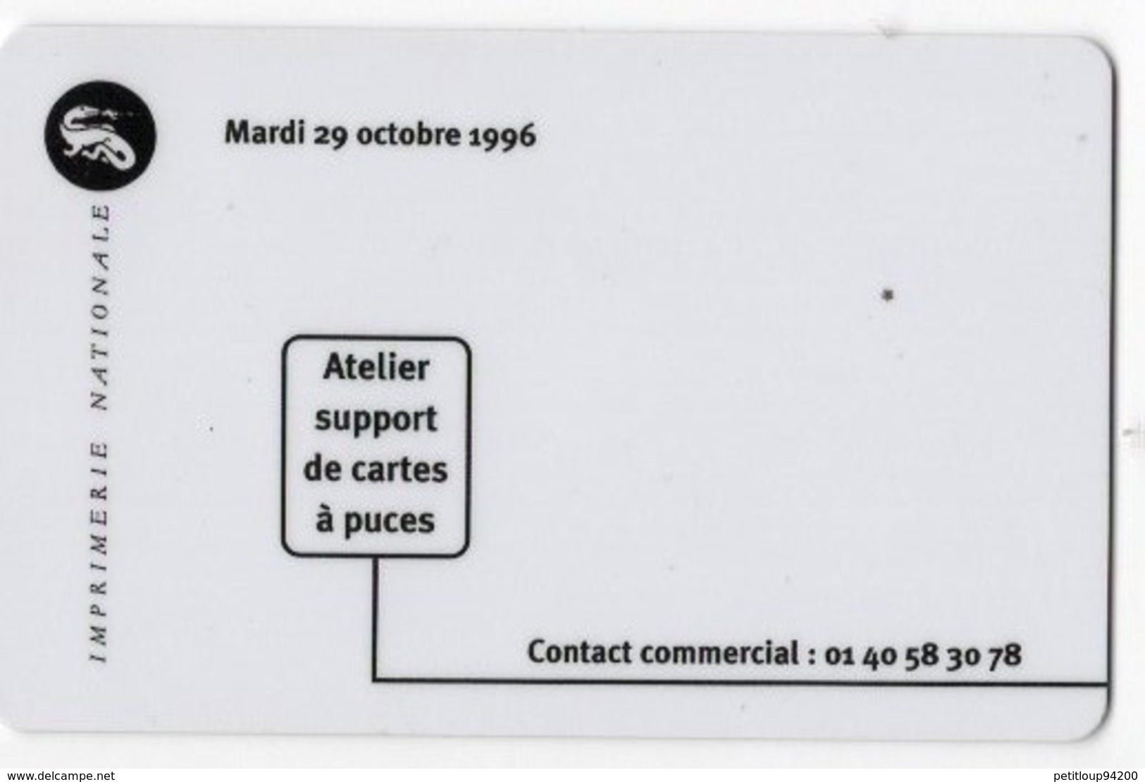 CARTE IMPRIMERIE NATIONALE Spécimen SALAMANDRE 1996 - Cartes De Salon Et Démonstration