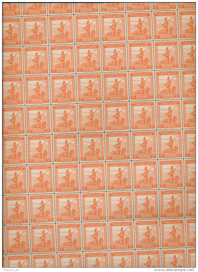 CONGO BELGE COB 243 SHEET OF 100 MNH - Feuilles Complètes