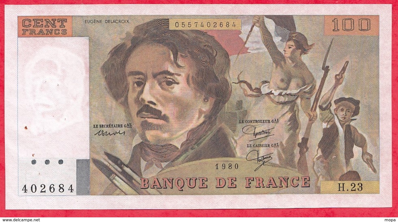 100 Francs "Delacroix" 1980 Série H.23 ---VG/SUP - 100 F 1978-1995 ''Delacroix''