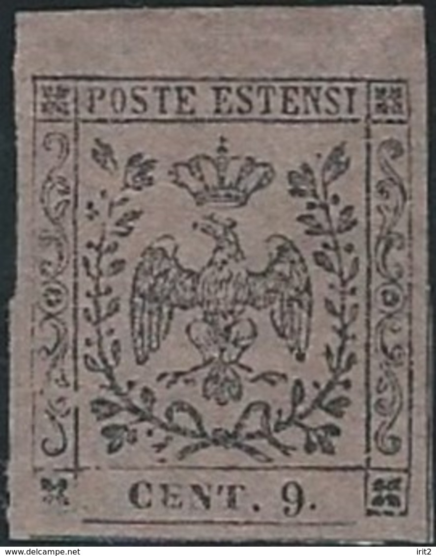 ITALY ITALIA ITALIEN ITALIE Antichi Stati 1853  DUCATO DI MODENA,Gazzette Stamp  CENT.9 MINT - Modena