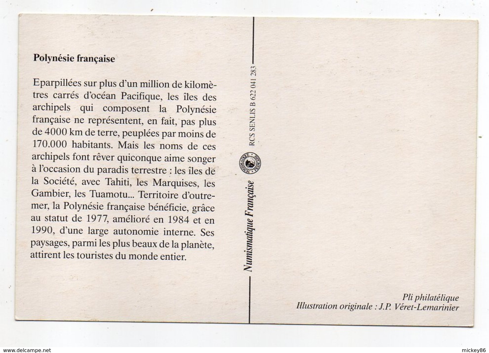 Polynesie Française  -- 1991 -- Carte Maximum  -- Cachet  PAPEETE  R.P - Cartes-maximum