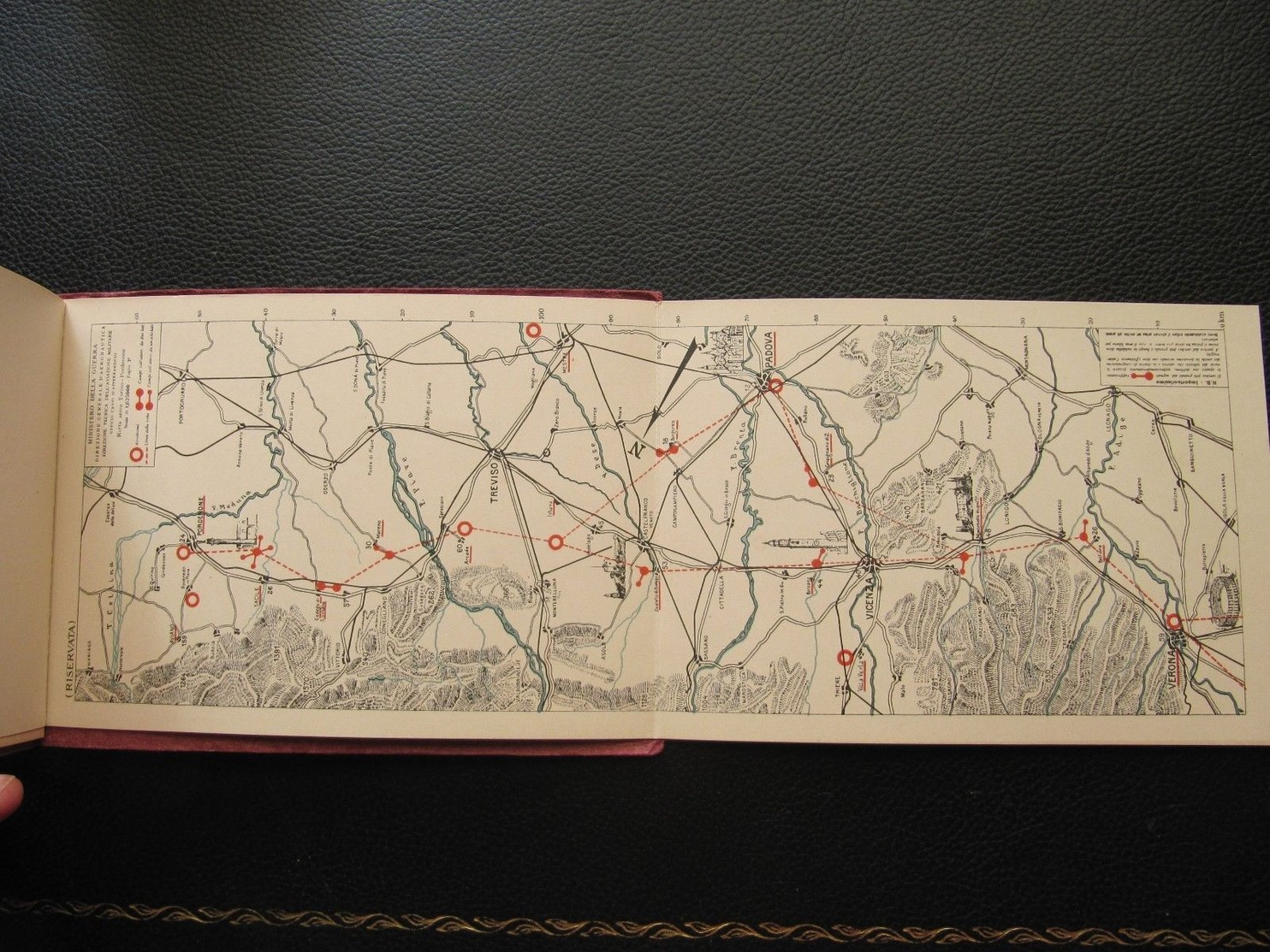 MINISTERO AERONAUTIICA ITALY ORIGINAL Route Map For Pilots TORINO Edition 1917 - Sonstige & Ohne Zuordnung