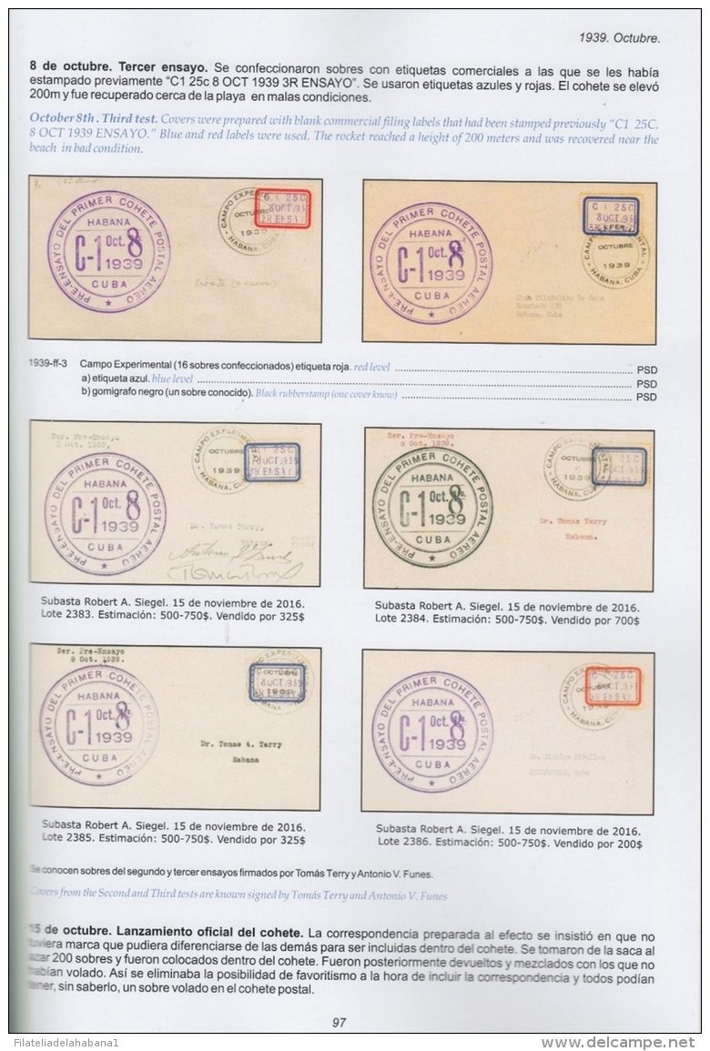 CATALOGO DE PRIMEROS VUELOS Y EVENTOS DEL CORREO AÉREO DE CUBA - CUBAN FIRST FLIGHT AND AIRMAIL EVENTS CATALOGUE. - Luftpost