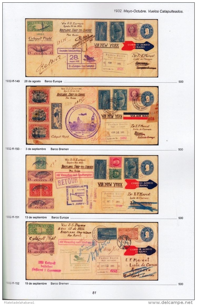 CATALOGO DE PRIMEROS VUELOS Y EVENTOS DEL CORREO AÉREO DE CUBA - CUBAN FIRST FLIGHT AND AIRMAIL EVENTS CATALOGUE. - Poste Aérienne