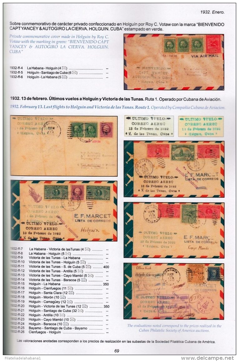 CATALOGO DE PRIMEROS VUELOS Y EVENTOS DEL CORREO AÉREO DE CUBA - CUBAN FIRST FLIGHT AND AIRMAIL EVENTS CATALOGUE. - Airmail