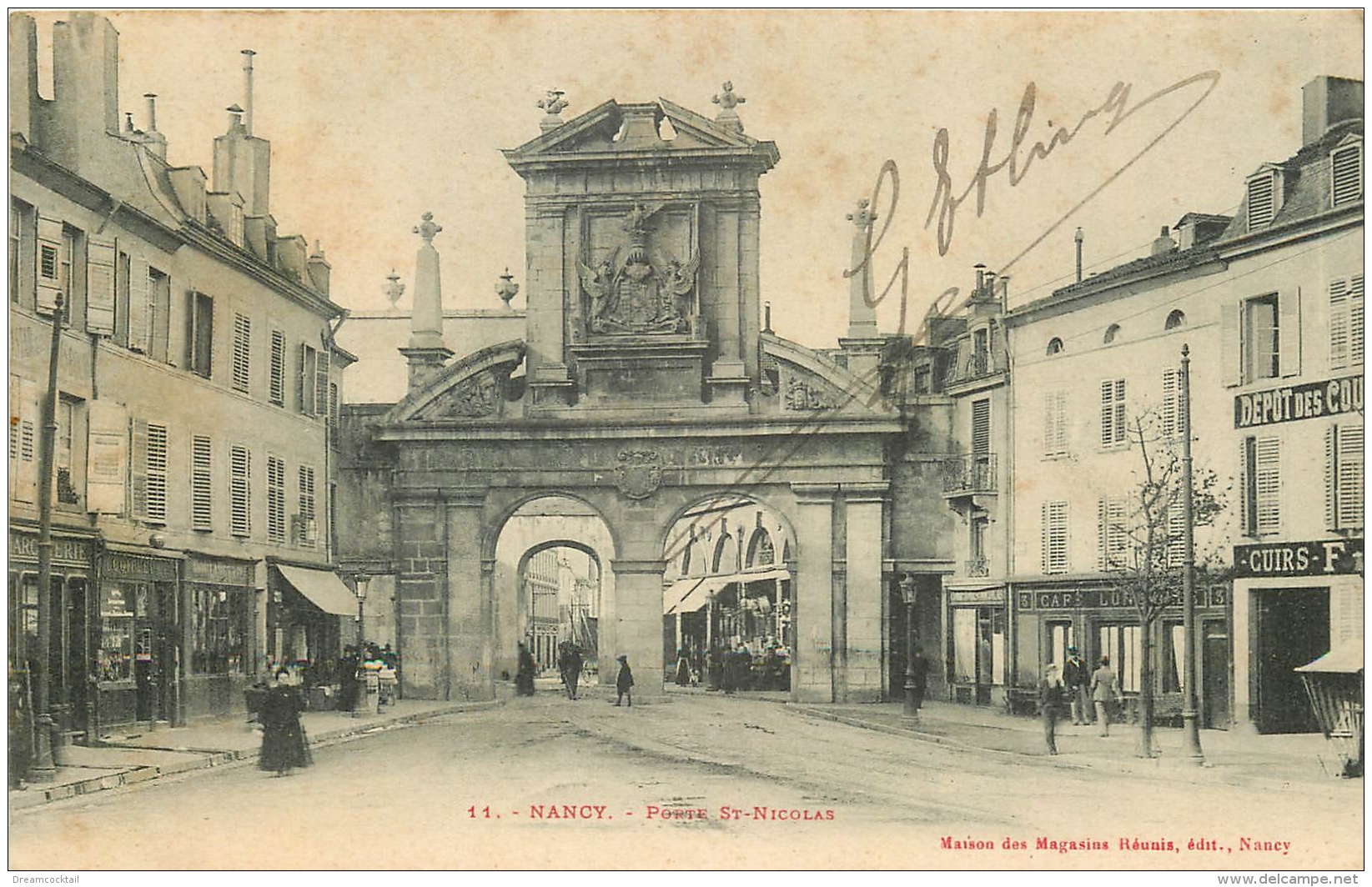 54 NANCY. Porte Saint-Nicolas 1904 Café Lunéville - Nancy