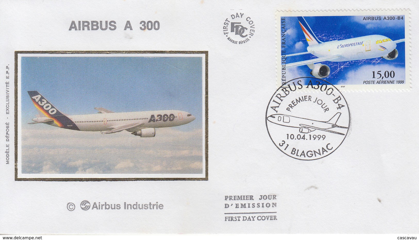 Enveloppe  FDC  1er Jour   FRANCE   Avion   AIRBUS  A  300   BLAGNAC    1999 - 1990-1999