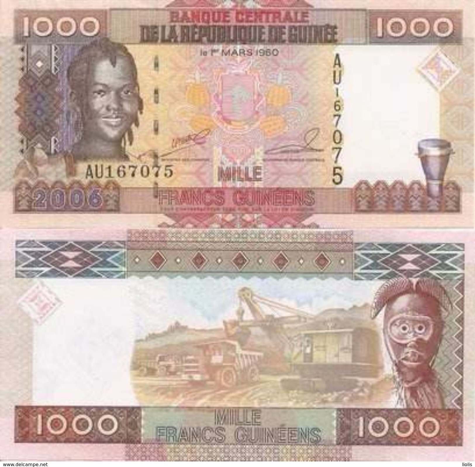 Guinea  P-40 1000 Francs 2006  UNC - Guinea