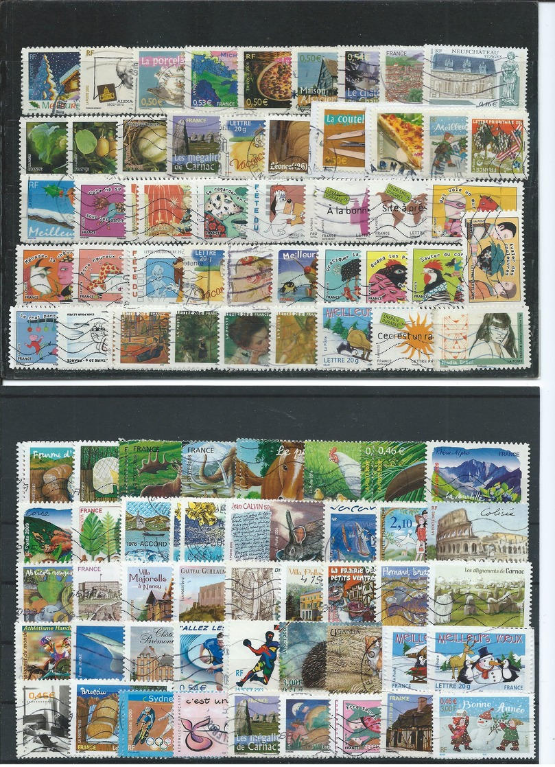 France , Big Lot With Postmarked Modern Stampson 4 Big Stock-cards (as Per Scan) - Gebraucht