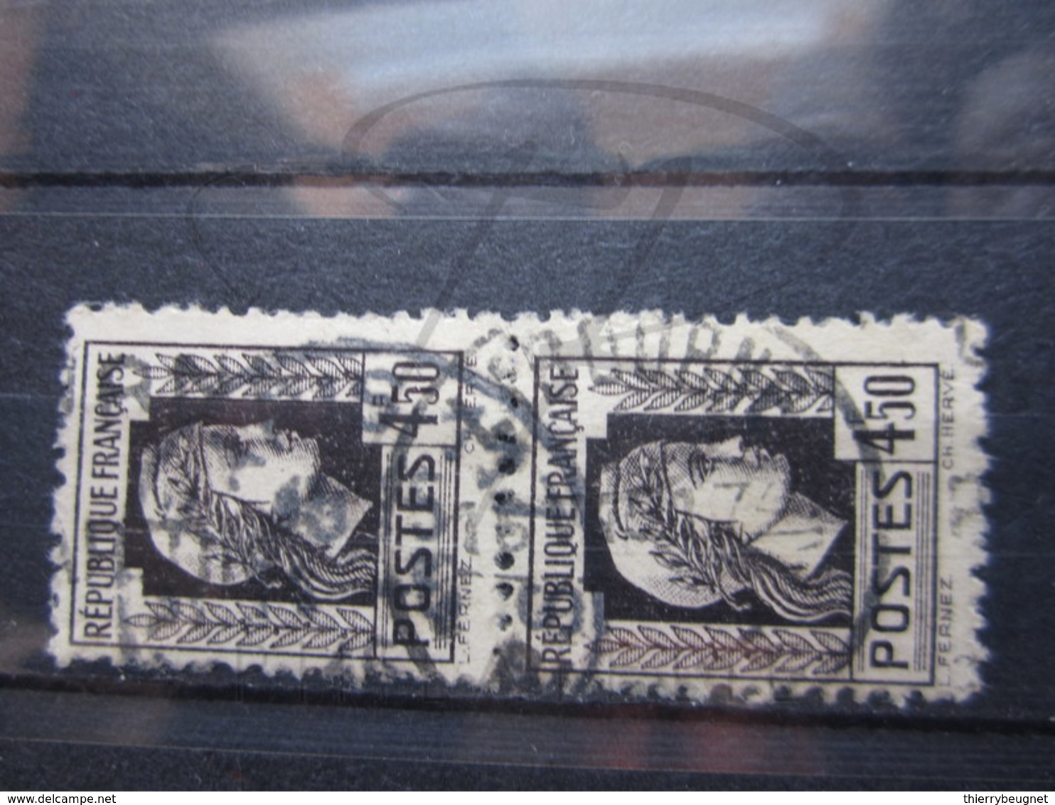 VEND BEAUX TIMBRES DE FRANCE N° 644 EN PAIRE , CACHET " LIBOURNE " !!! - 1944 Hahn Und Marianne D'Alger