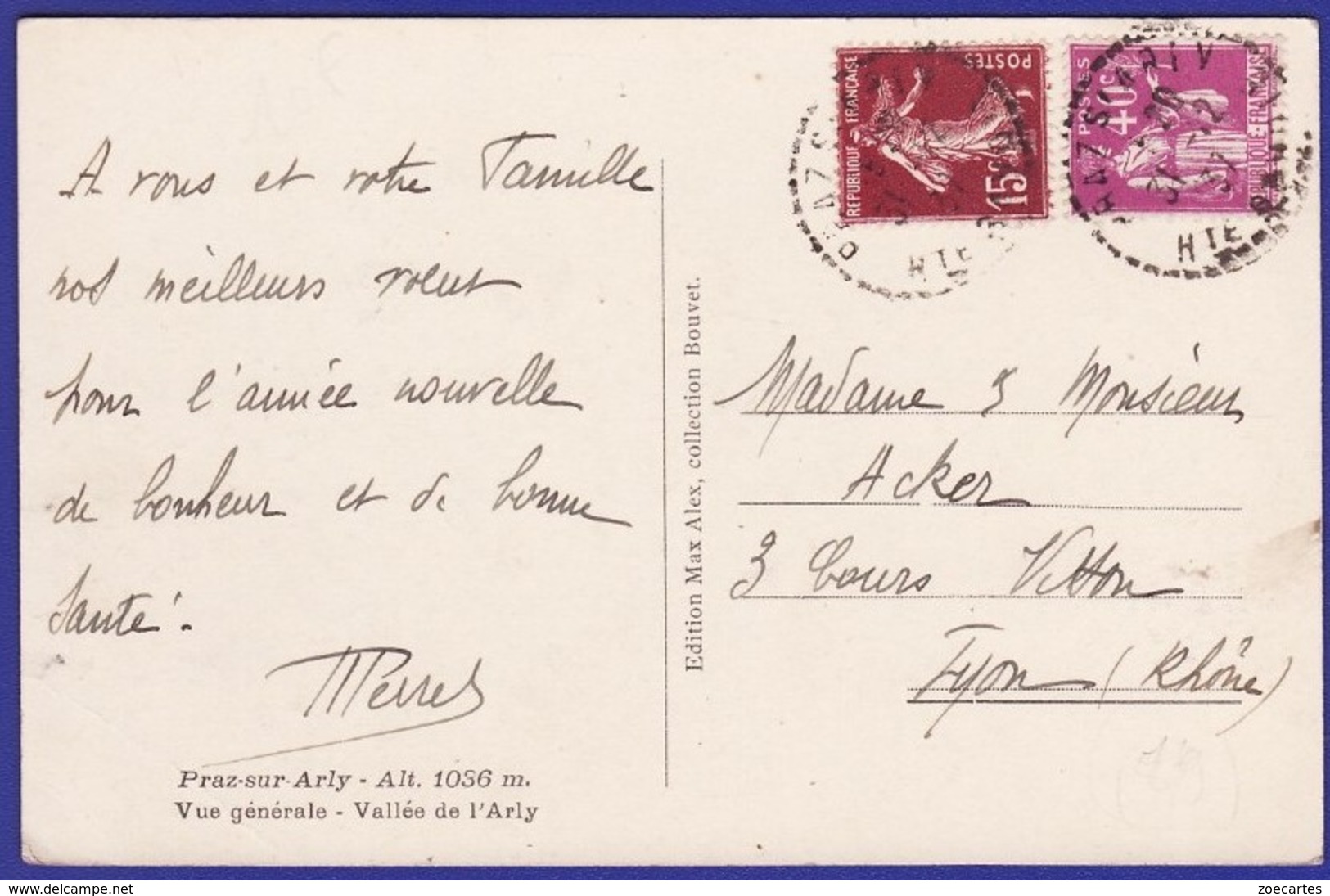 Praz Sur Arly Vallée Et Skieurs 1937 : Très Très Bon état : --1255) - Other & Unclassified