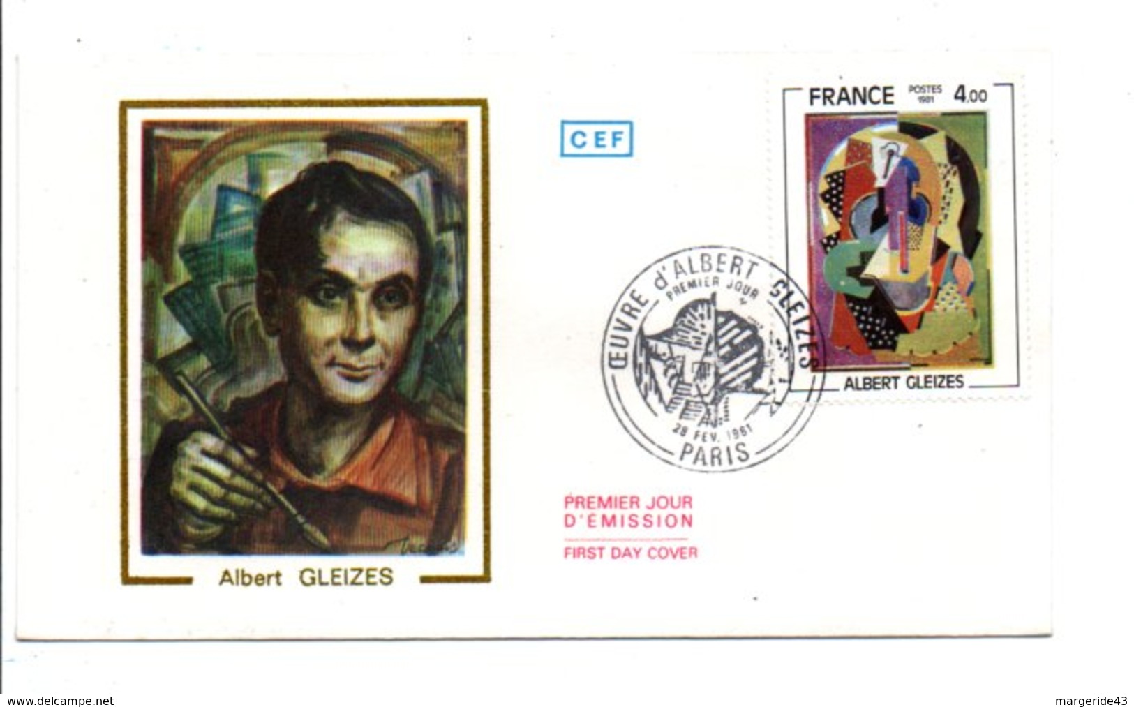 FDC 1981 PEINTURE D'ALBERT GLEIZES - 1980-1989