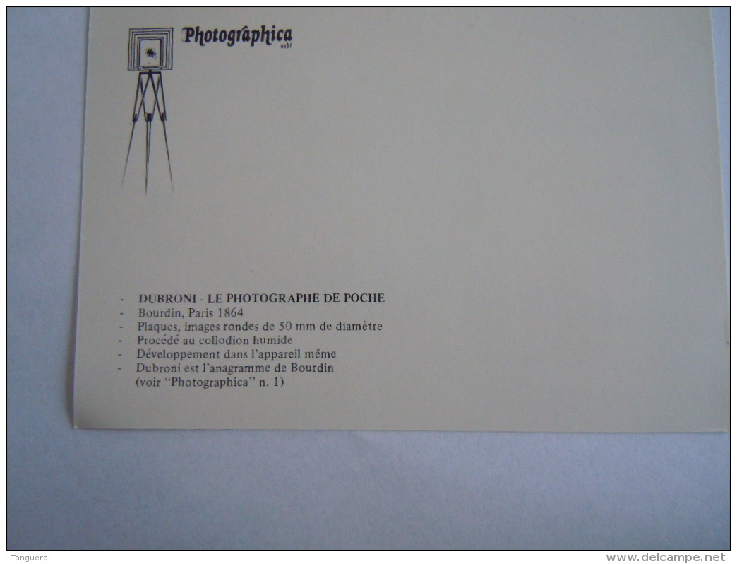 Kaart Carte Form.  15 X 10,5 Cm Toestel Appareil DUBRONI LE PHOTOGRAPHE DE POCHE - Andere & Zonder Classificatie