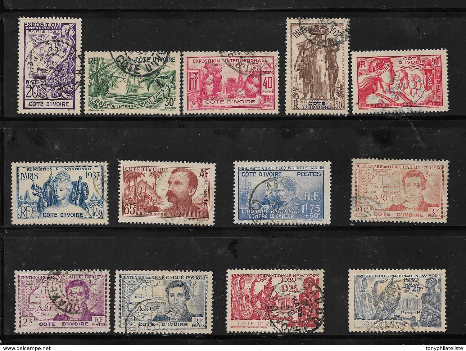 Colonies Cote D'ivoire De 1937/39  N°133 A 145 Complet Oblitérée Cote 35€10 - Oblitérés