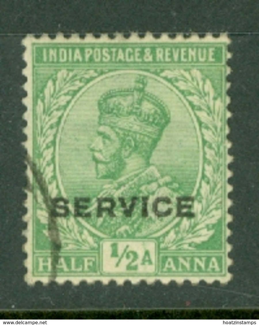 India: 1912/13   Official - KGV 'Service' OVPT    SG O76    ½a   Light Green     Used - Official Stamps