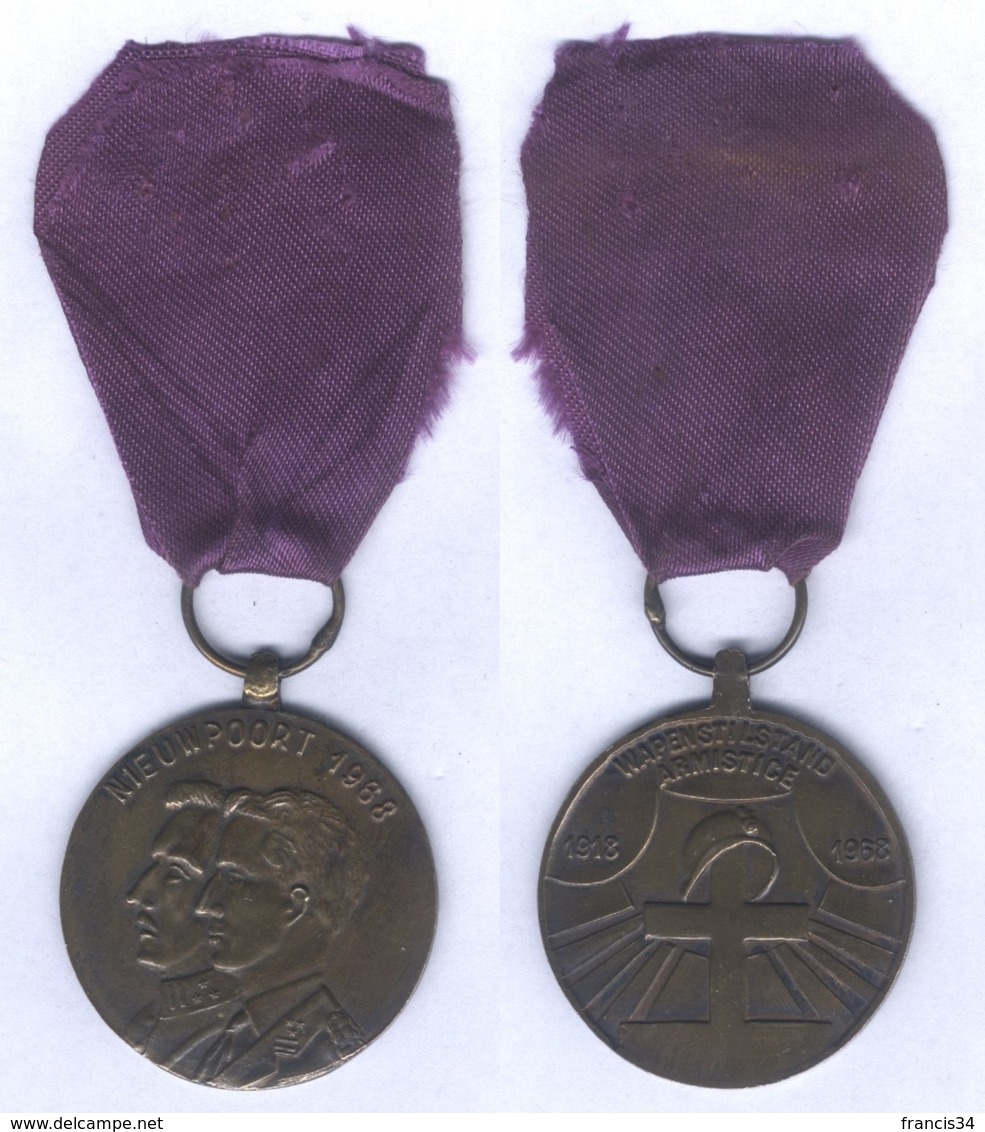 Médaille De Cinquentenaire De L'Armistice - Nieuwpoort 1968 - Belgique - Belgien