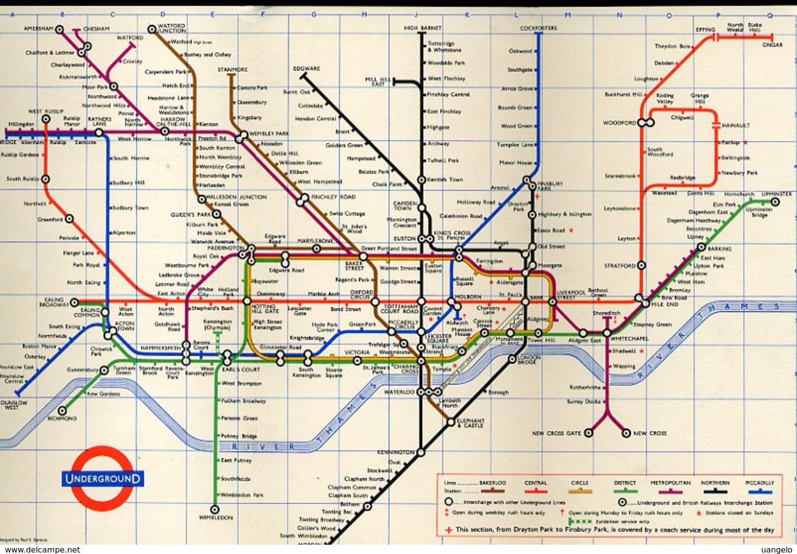 107 LONDRA - 1966 PIANTA DELLA METROPOLITANA , UNDERGROUND , DIAGRAM OF LINES - Autres Plans