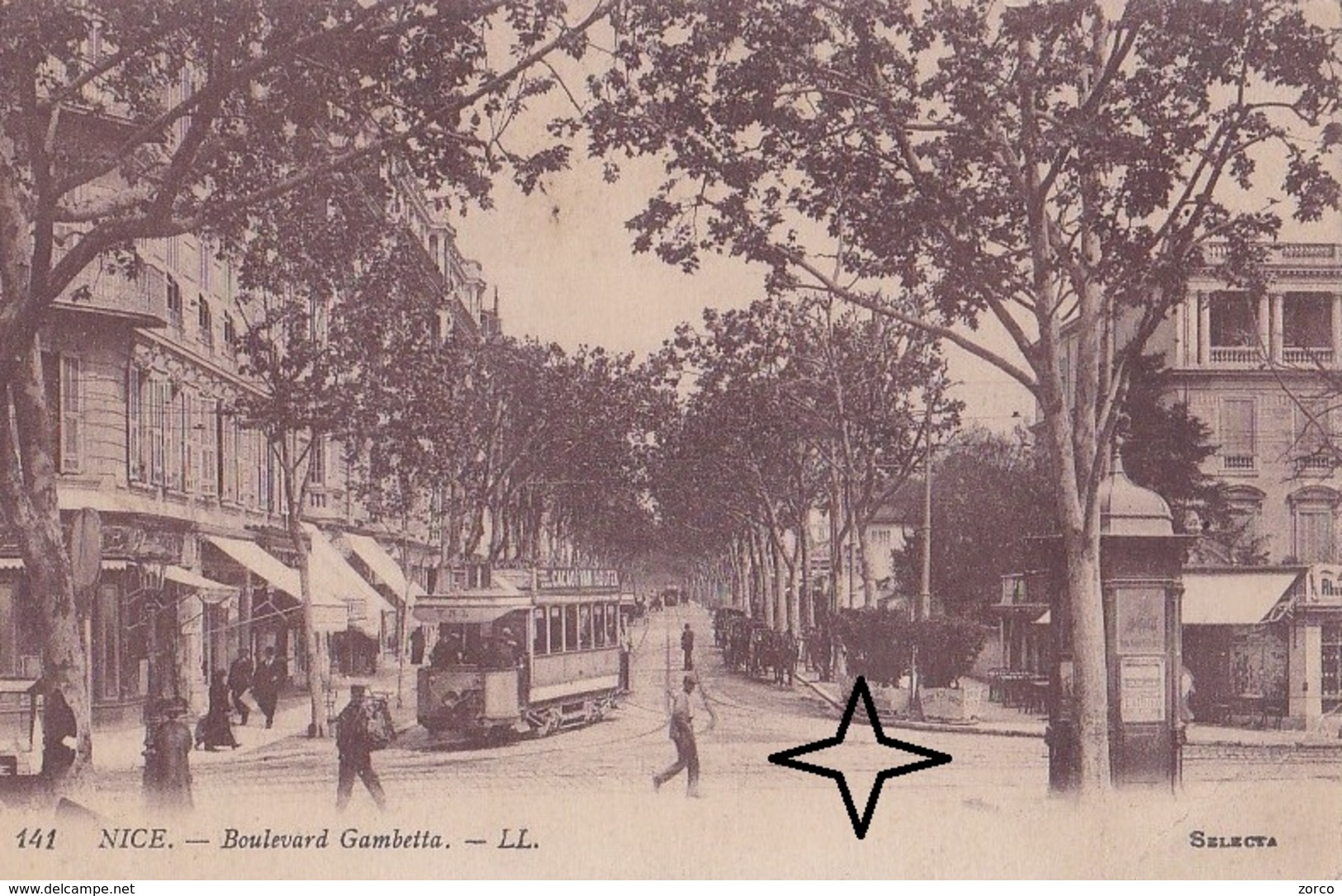 NICE Boulevard GAMBETTA - (Tramway à L'angle De La Rue De France). - Transport Urbain - Auto, Autobus Et Tramway