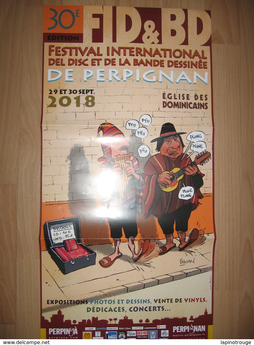 Affiche BOUZARD Guillaume Festival Disque BD Perpignan 2018 (Plageman) - Affiches & Offsets