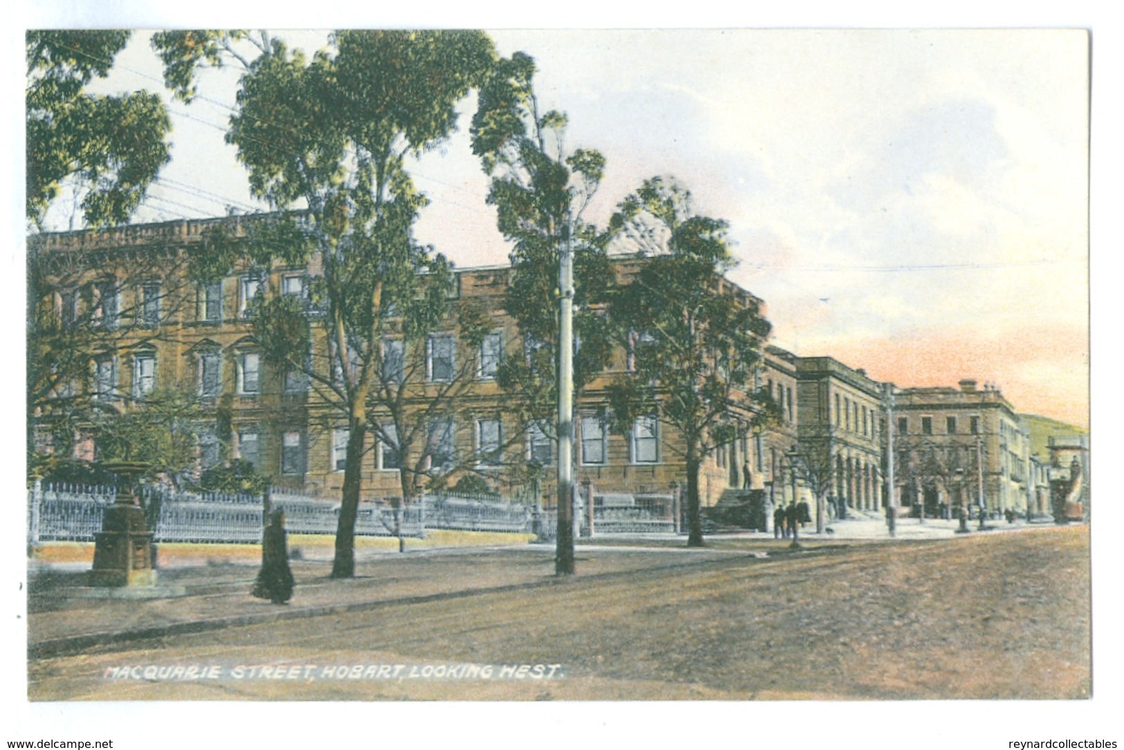 Vintage Tasmania, Hobart Macquarie Street Looking West Colour Pc Unused.McVilly & Little - Hobart