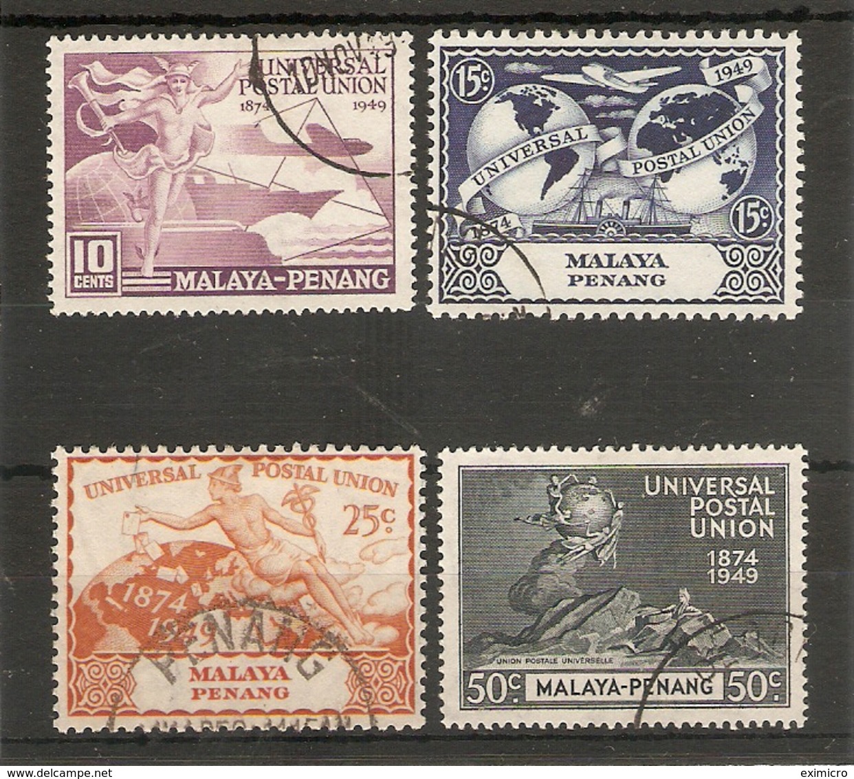 MALAYA - PENANG 1949 UPU SET SG 23/26 FINE USED Cat £11.50 - Penang