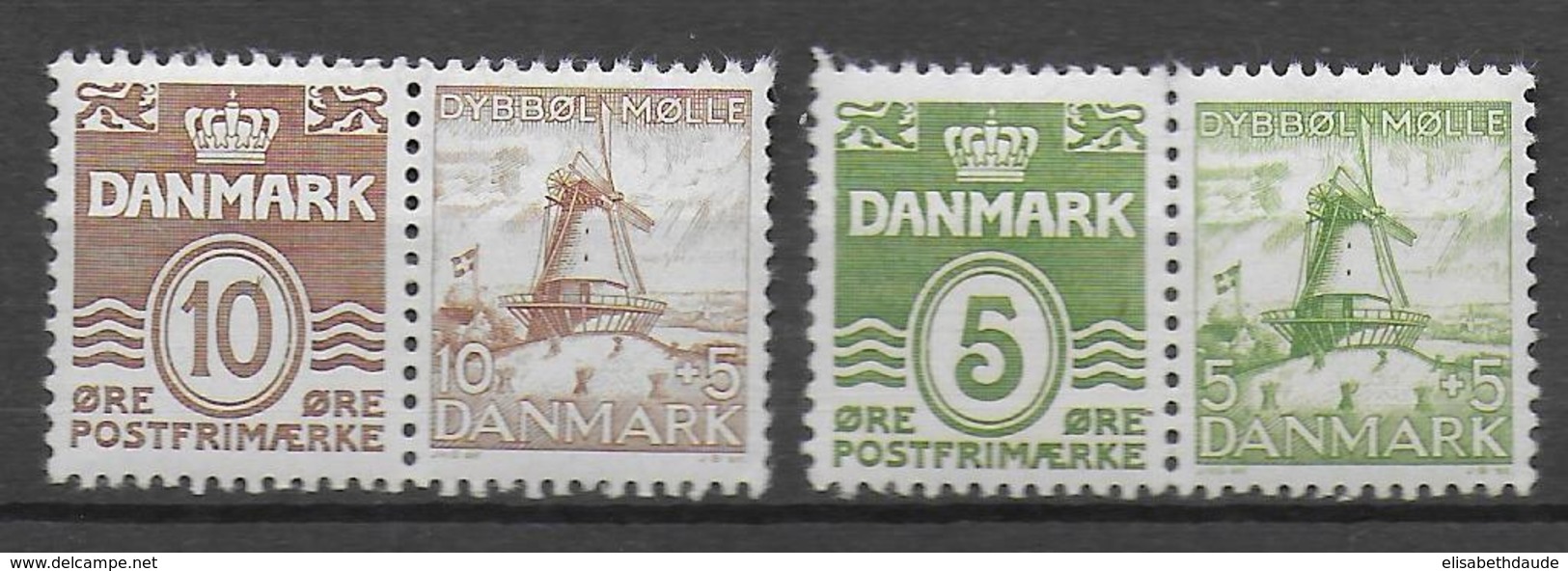 DANEMARK - 1937 - YVERT N° 246/247 + 210 ET 213A SE TENANTS ISSUS De CARNET ! ** MNH - MOULINS - Ungebraucht