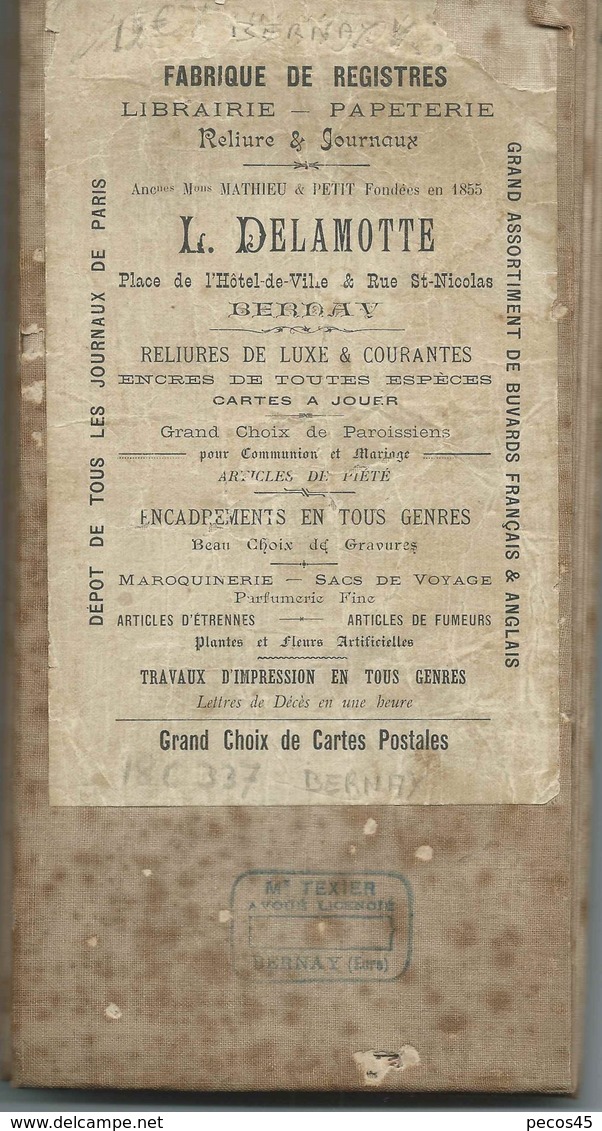 Carte Entoilée Des Environs De BERNAY (Eure) - 1/50 000ème - 1904. - Topographische Kaarten