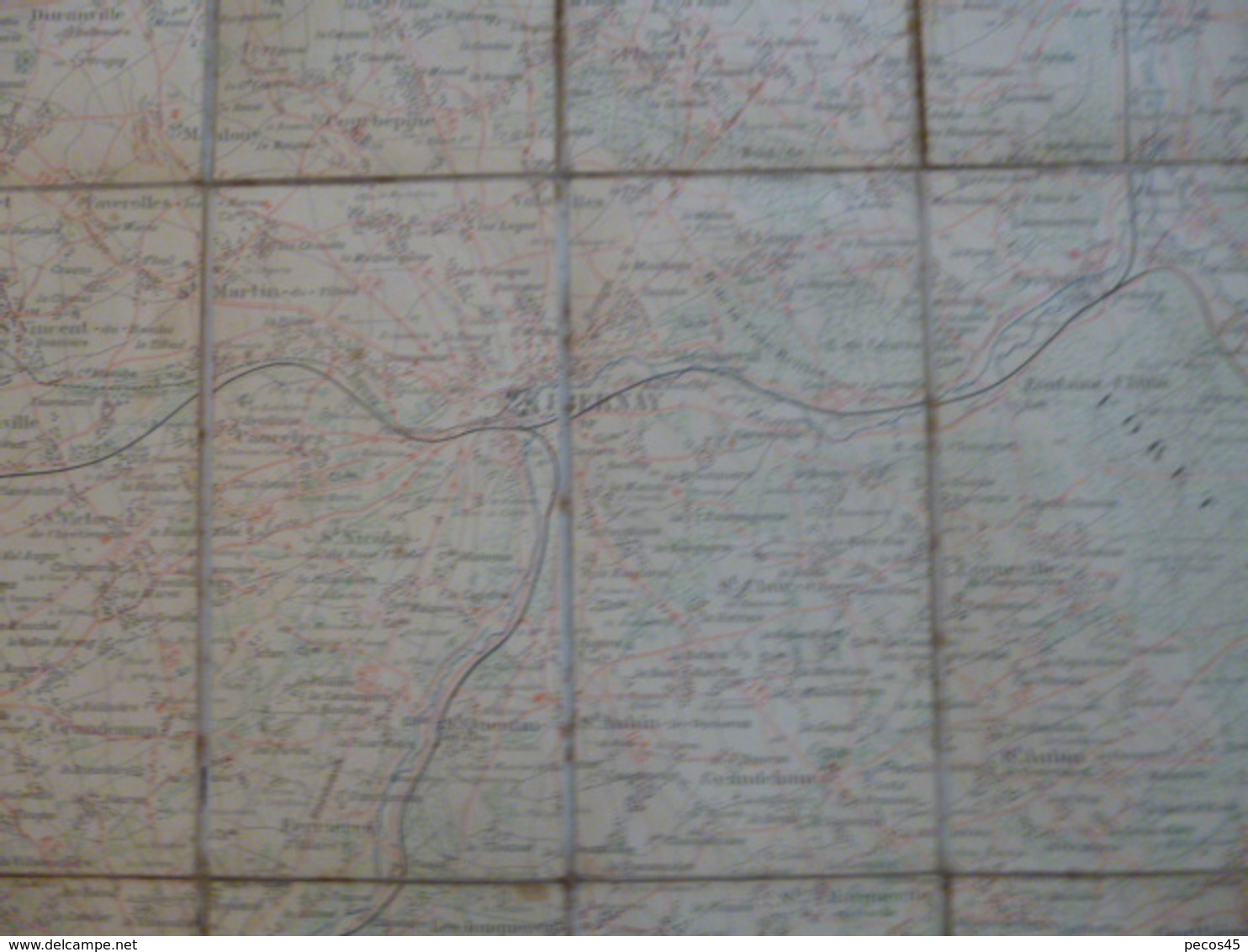 Carte Entoilée Des Environs De BERNAY (Eure) - 1/50 000ème - 1904. - Topographische Kaarten