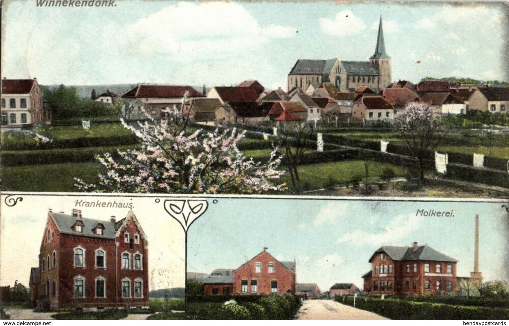WINNEKENDONK, Kevelaer, Panorama, Krankenhaus, Molkerei (1911) AK - Kevelaer