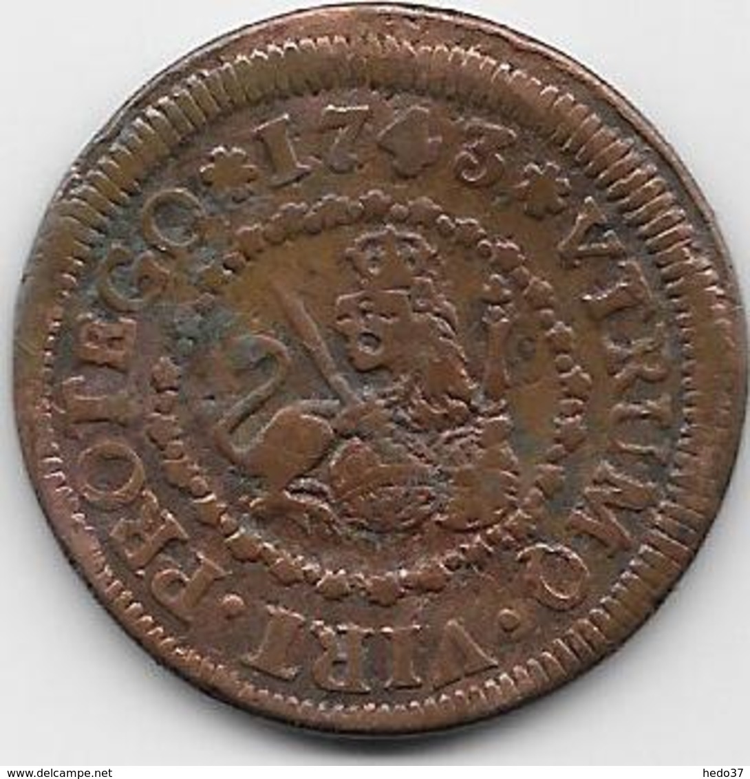 Espagne - Philippe V - 1743 - Cuivre - Monete Provinciali