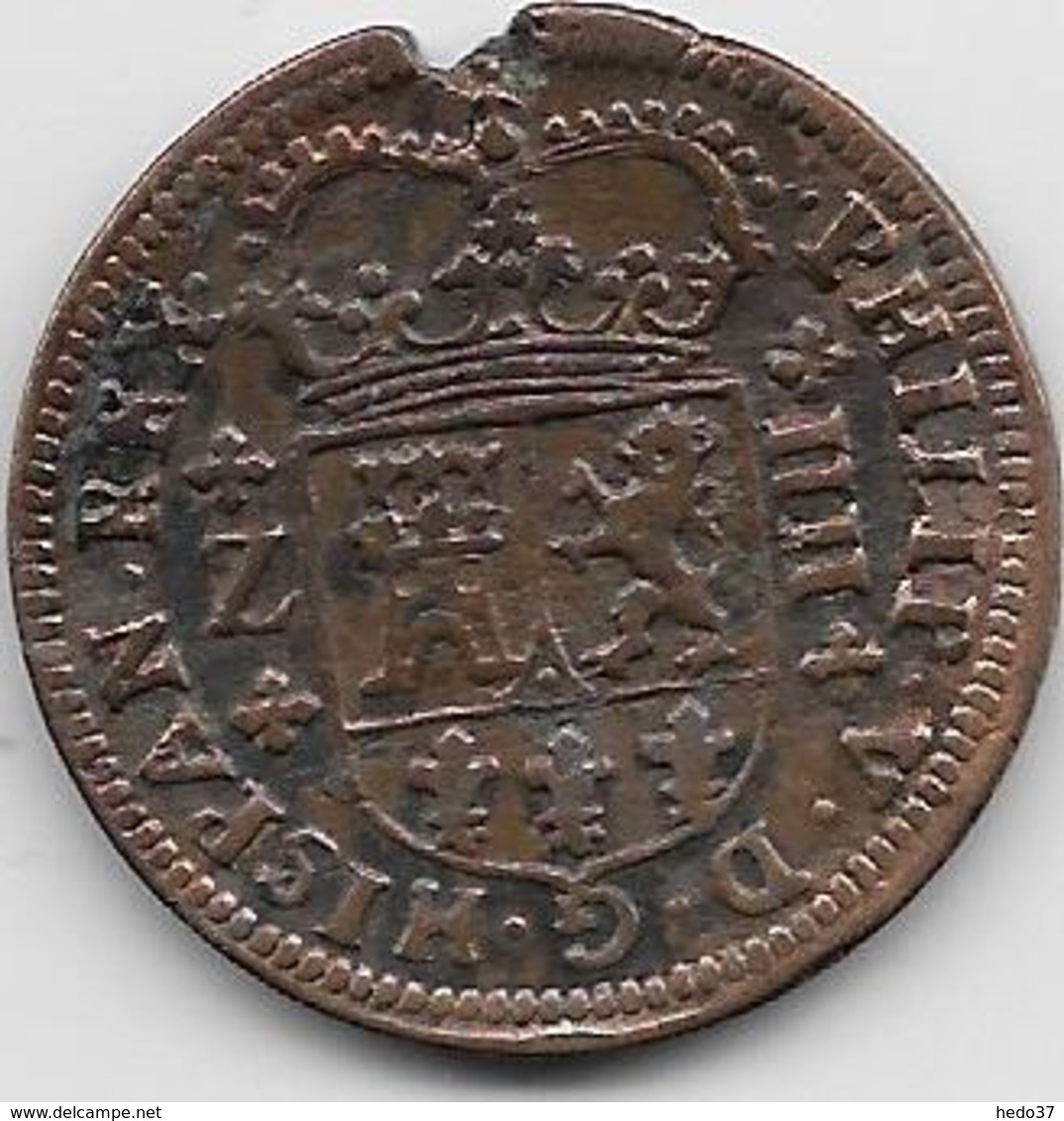 Espagne - Philippe V - 1719 - Cuivre - Monnaies Provinciales
