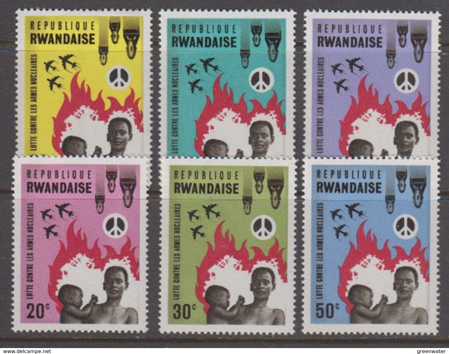 Rwanda 1966 No Nuclear Bombs 6v ** Mnh (41055C) - Ongebruikt