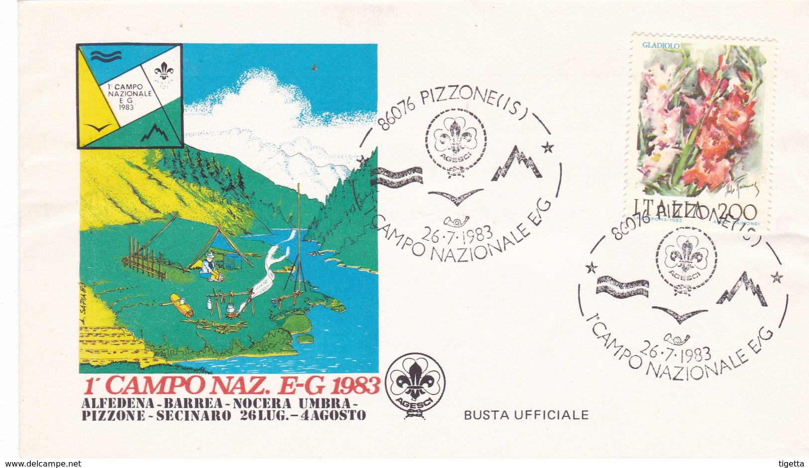 PIZZONE (IS) 1° CAMPO NAZIONALE E-G 1983 - FDC