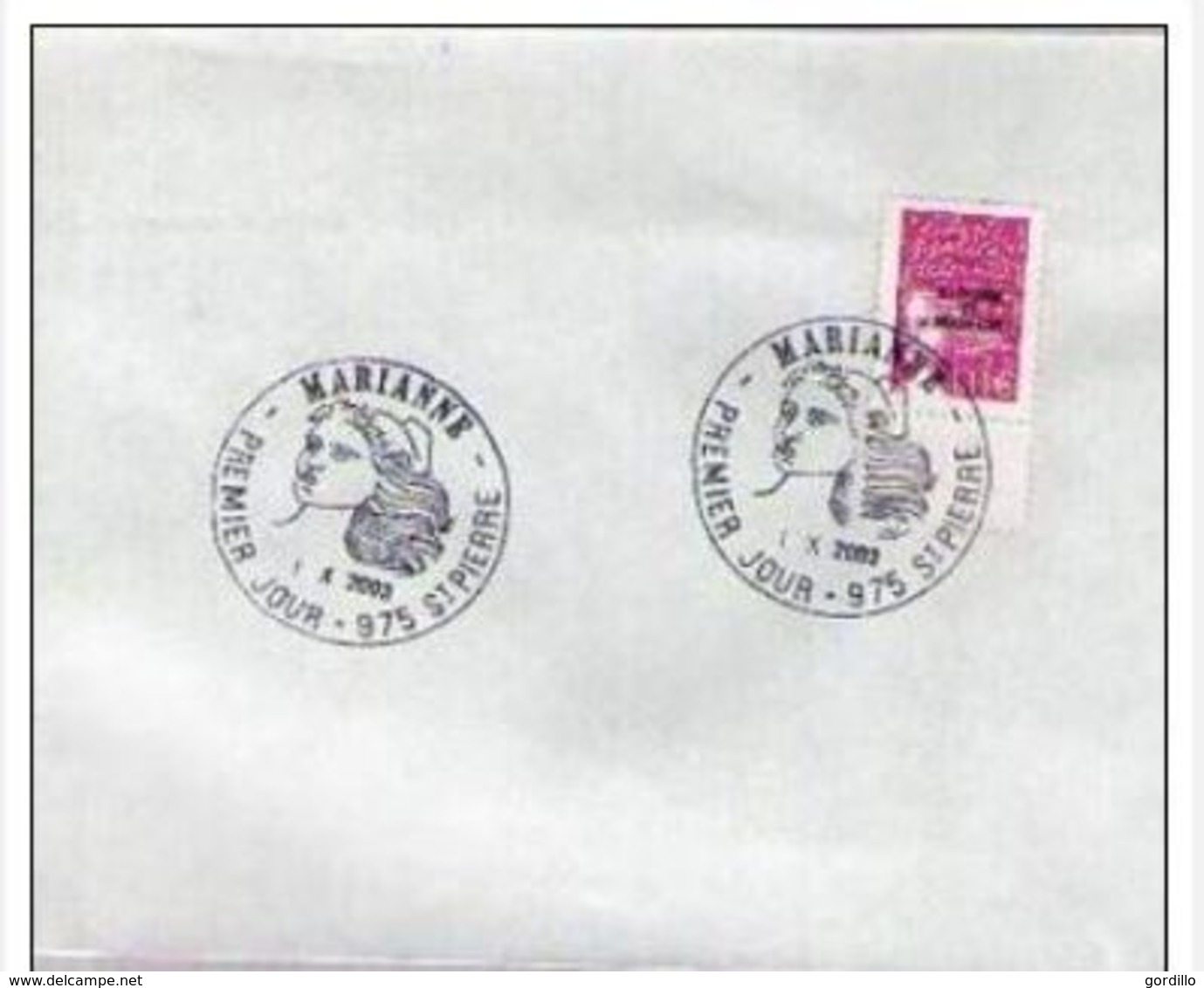 FDC Saint Pierre Et Miquelon Marianne Du 14 Juillet Bdf ( Luquet )  1,11 Euro   Bdf 01-10-2003 - FDC