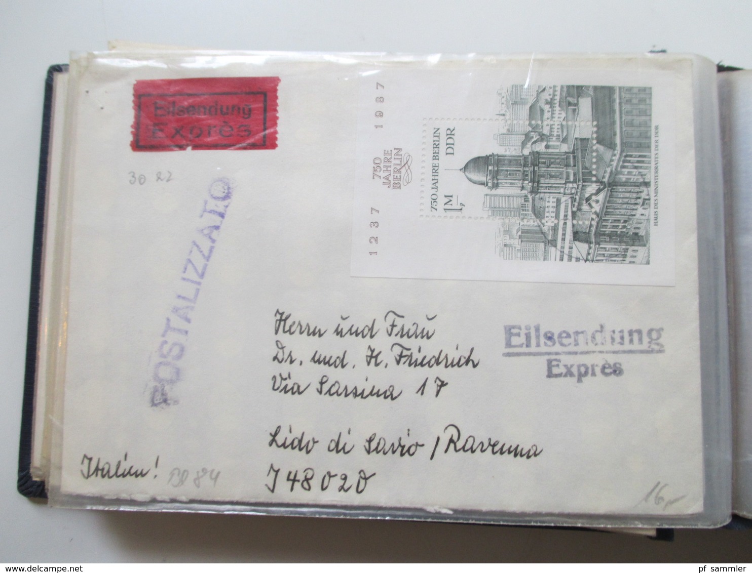 DDR 38 Belege mit Blockfrankaturen 1956 - 80er Jahre ab Block 14 vieles echt gelaufen! Eilboten / Expres / Luftpost