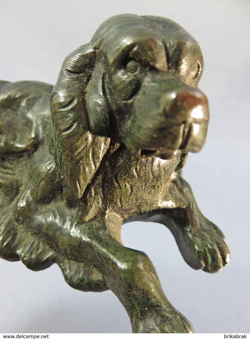 ° STATUE CHIEN GOLDEN RETRIEVER EN BRONZE + Animal Sculpture