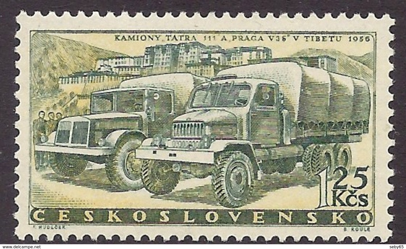 Ceskoslovensko 1958 - Tatra Transport, Kamiony, Camion, Tibet Scenery, Historic Building MNH - Unused Stamps