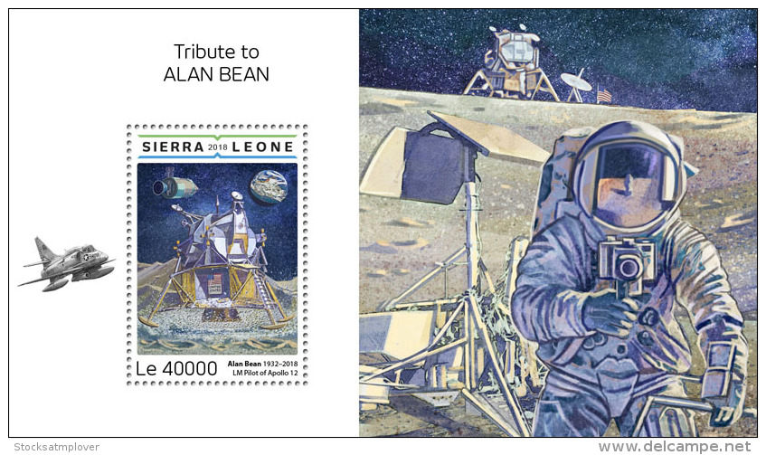 Sierra  Leone  2018  Alan Bean  NASA Astronaut  Space   S201809 - Sierra Leone (1961-...)