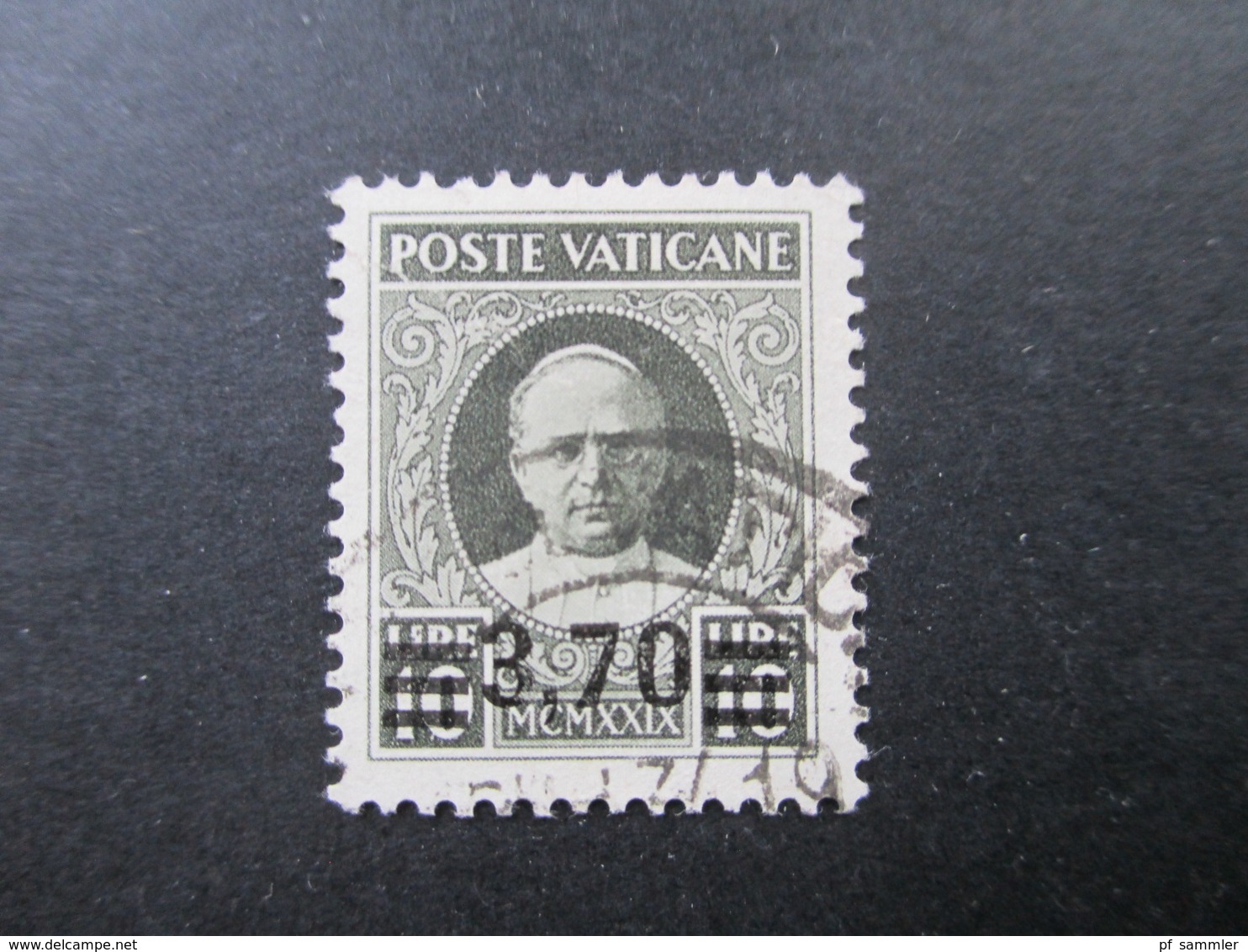 Vatikanstadt / Vatican Nr. 44 Gestempelt Geprüft / Signiert! Katalogwert 500€. Freimarke Papst Pius Mit Aufdruck - Used Stamps