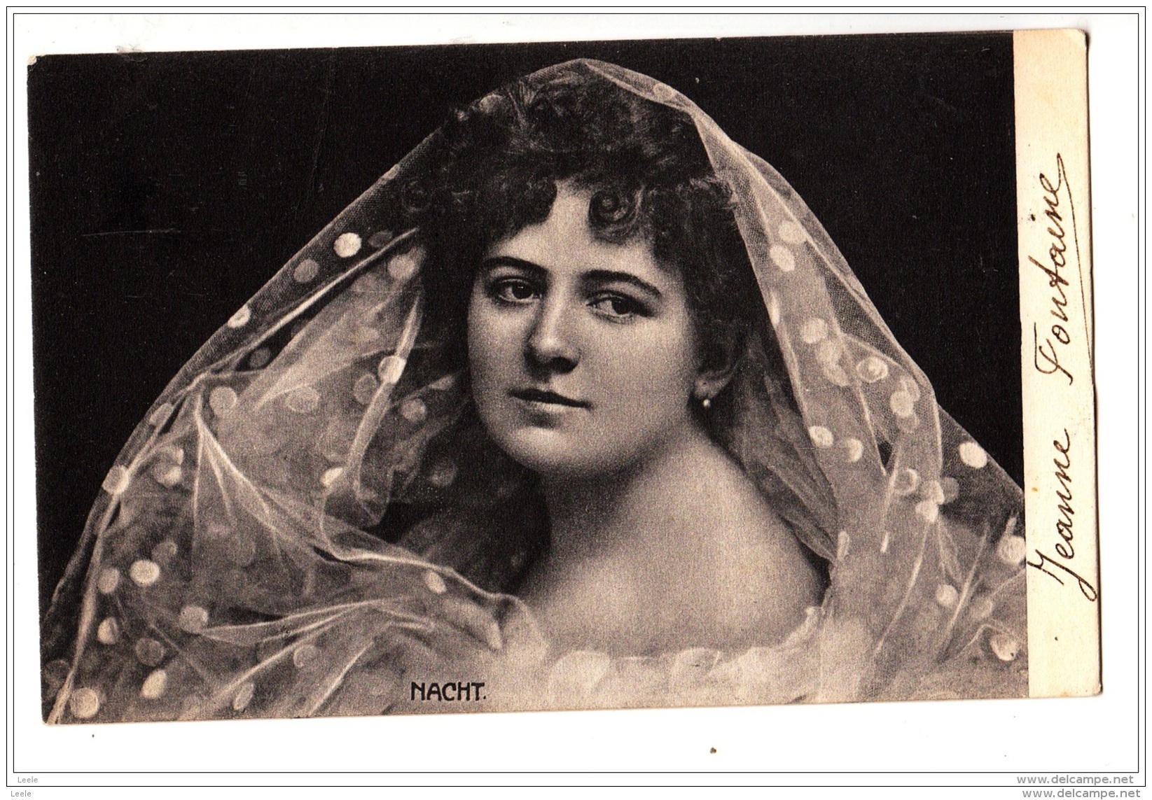 BP55.Antique Postcard. Lady With A Silk Scarf. Nacht. Glamour - Femmes