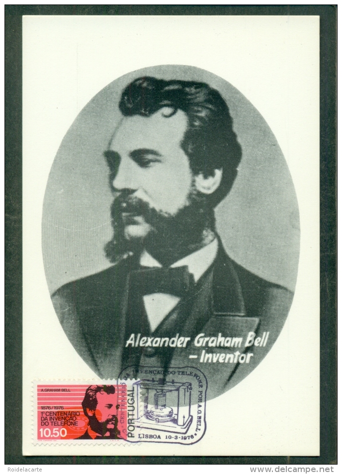 CM-Carte Maximum Card #1976-Portugal # Telecommunation # Telecom # Telephone,telefone  # Alexander Graham Bell - Cartes-maximum (CM)