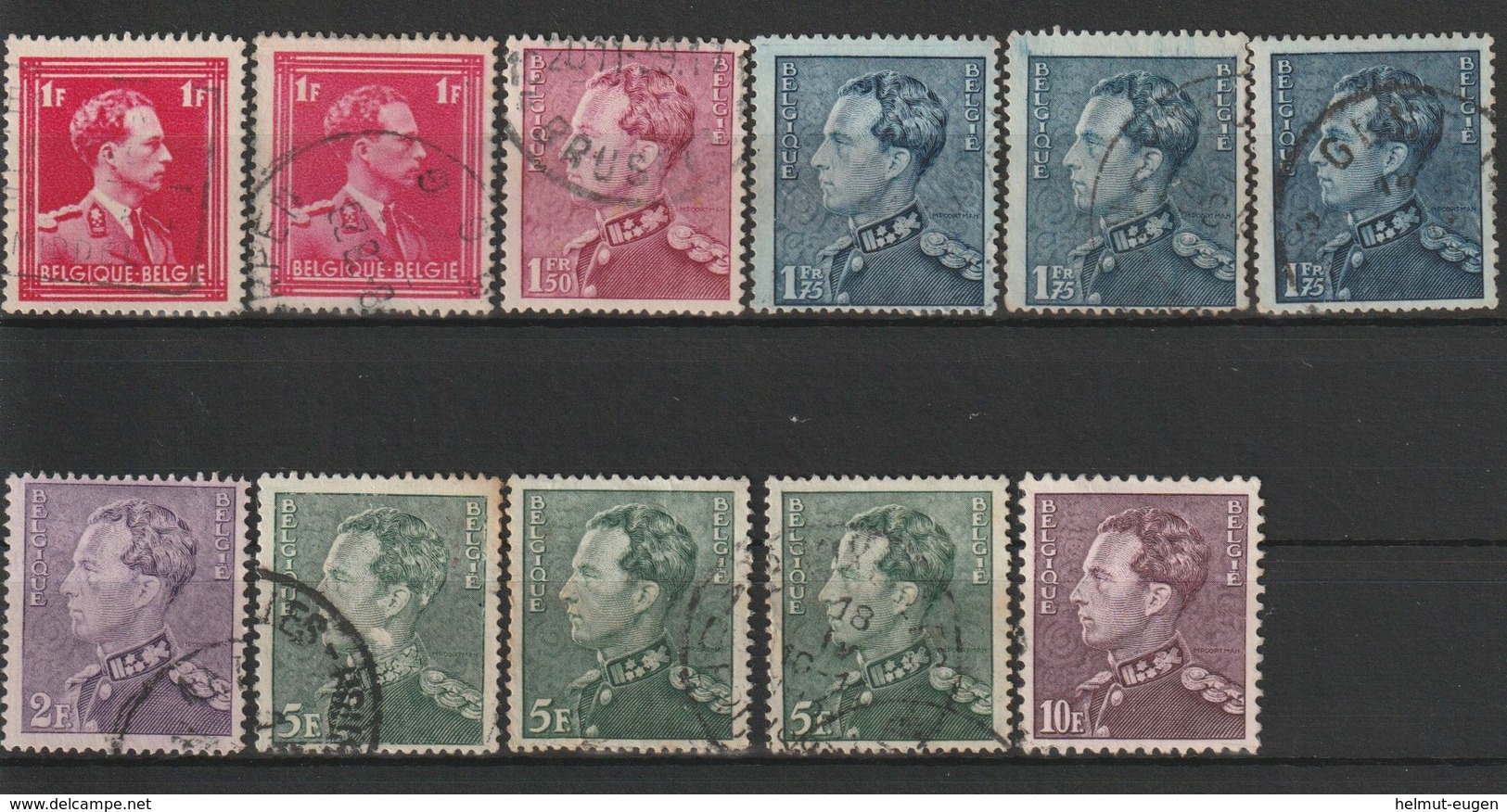 MiNr. 424 - 427, 429, 430 Belgien / 1936, 10. Sept./1969. Freimarken: König Leopold III. - 1929-1937 Heraldischer Löwe