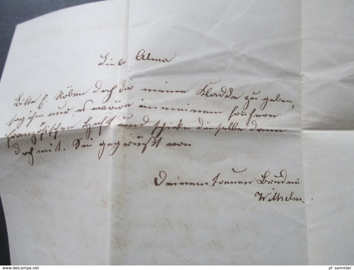 AD Oldenburg 1862 Paketbegleitbrief von Stollhamm nach Oldenburg mit Ortszettel Nr. 841 a. Stollhamm und R2. Bartaxe. RR