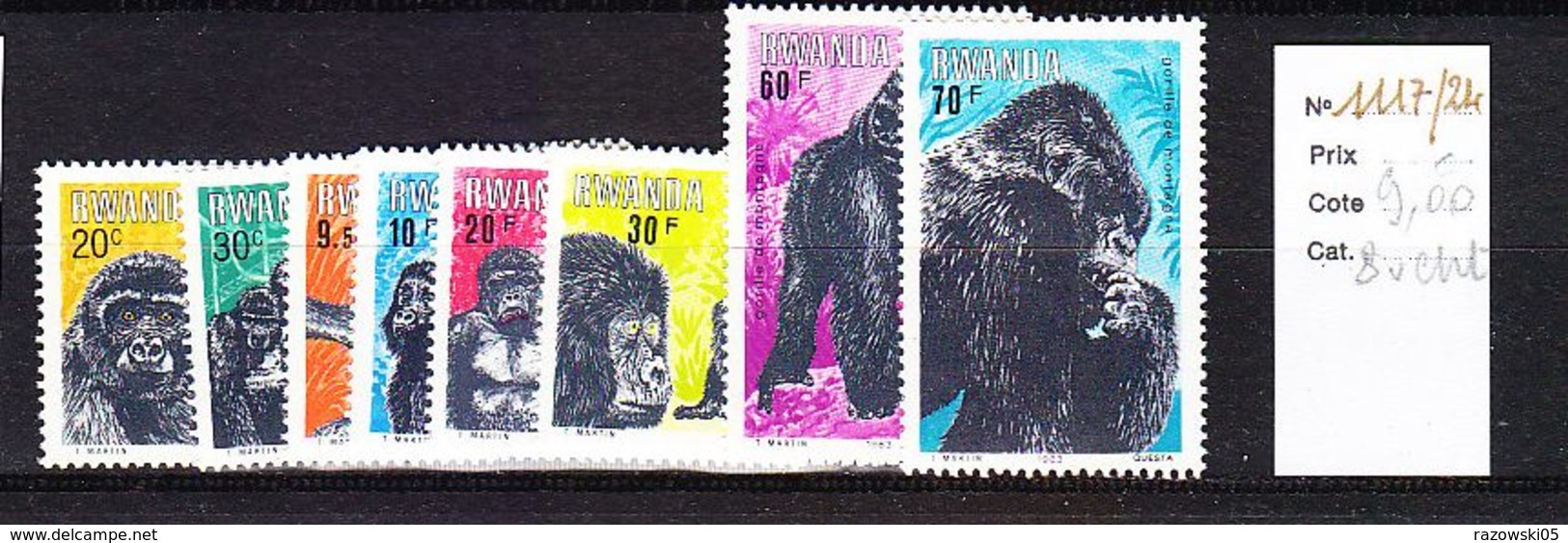 TIMBRE. ........ RWANDA N° 1117/1124 - Unused Stamps