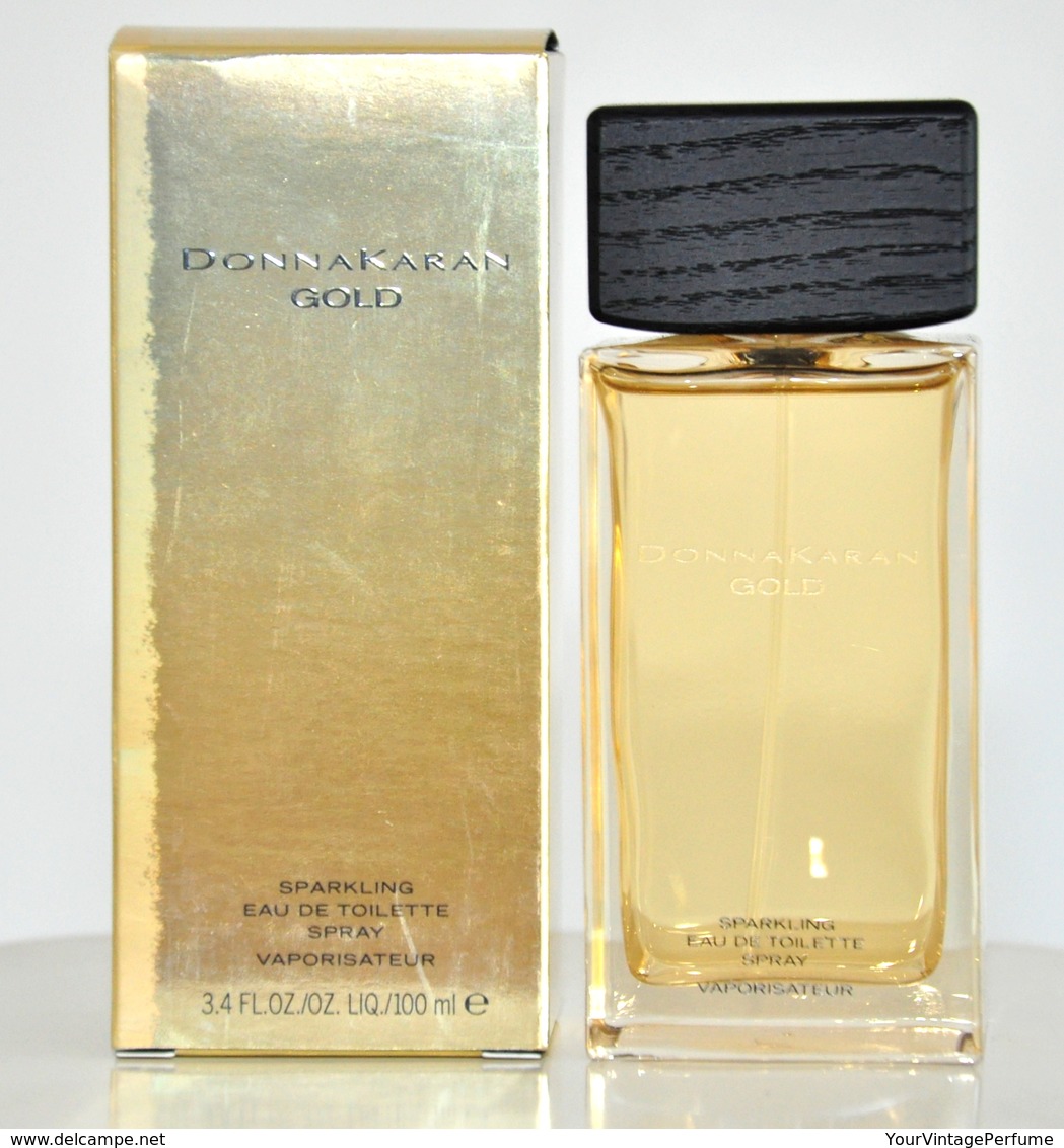 Donna Karan Gold Sparkling Eau De Toilette Edt 100ML 3.4 Fl. Oz. Spray Perfume For Woman Rare Vintage Old 2008 New - Donna