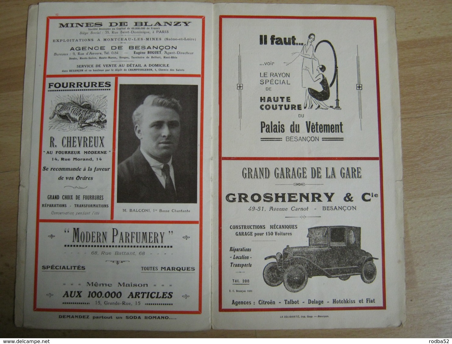 Programme Théâtre Besançon  - 1926/1927 - Nombreuses Pub - Superbe Illustration - Théâtre & Déguisements